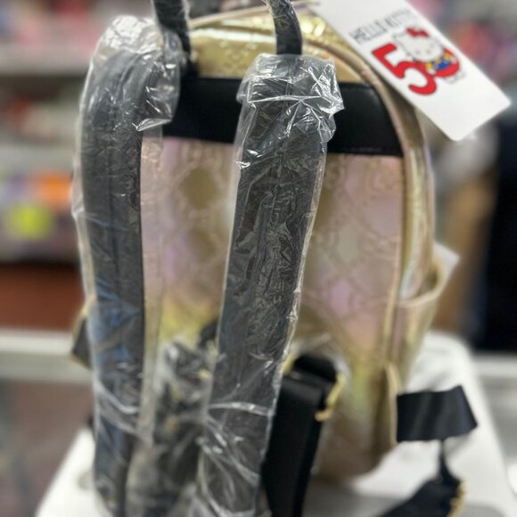 Loungefly Sanrio 50th Anniversary Metallic Gold Mini Backpack NWT - Picture 2 of 3